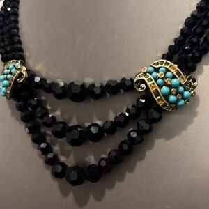 Authentic Heidi Daus “Return from Grace” Black Crystal Necklace